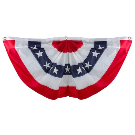 Patriotic Americana Pleated Bunting Flag, 24" x 48"